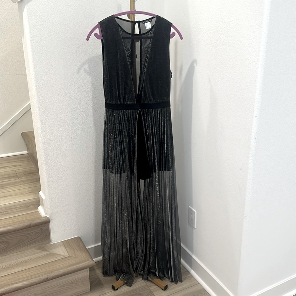 Edgy black shimmer play suit